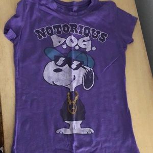 Capped sleeve NOTORIOUS DOG snoopy shirt